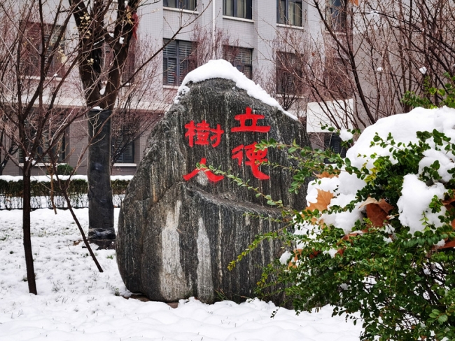 校园雪景